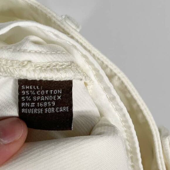 J McLaughlin Size 8 Cream Cotton Stretch Straight Leg Denim Jeans Off White - Picture 8 of 9